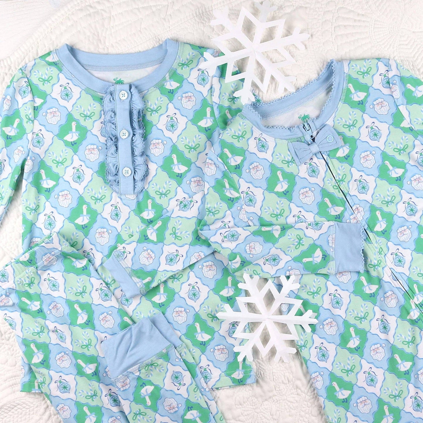 Girls Bamboo Loungewear - Frosted Christmas