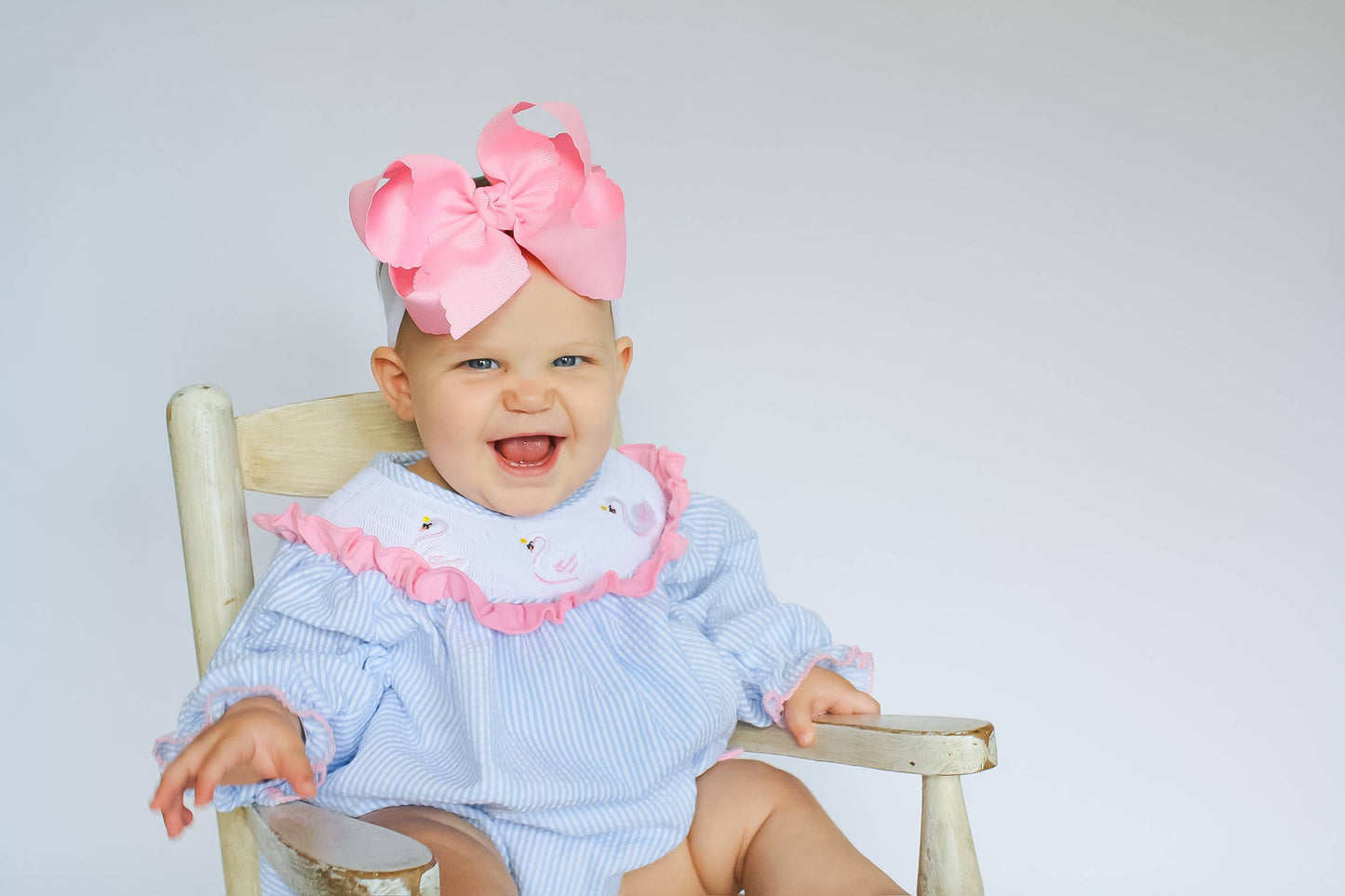 Smocked Swan Bubble Romper