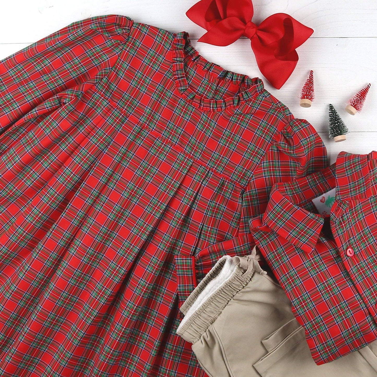 Girls Amelia Dress - Christmas Plaid