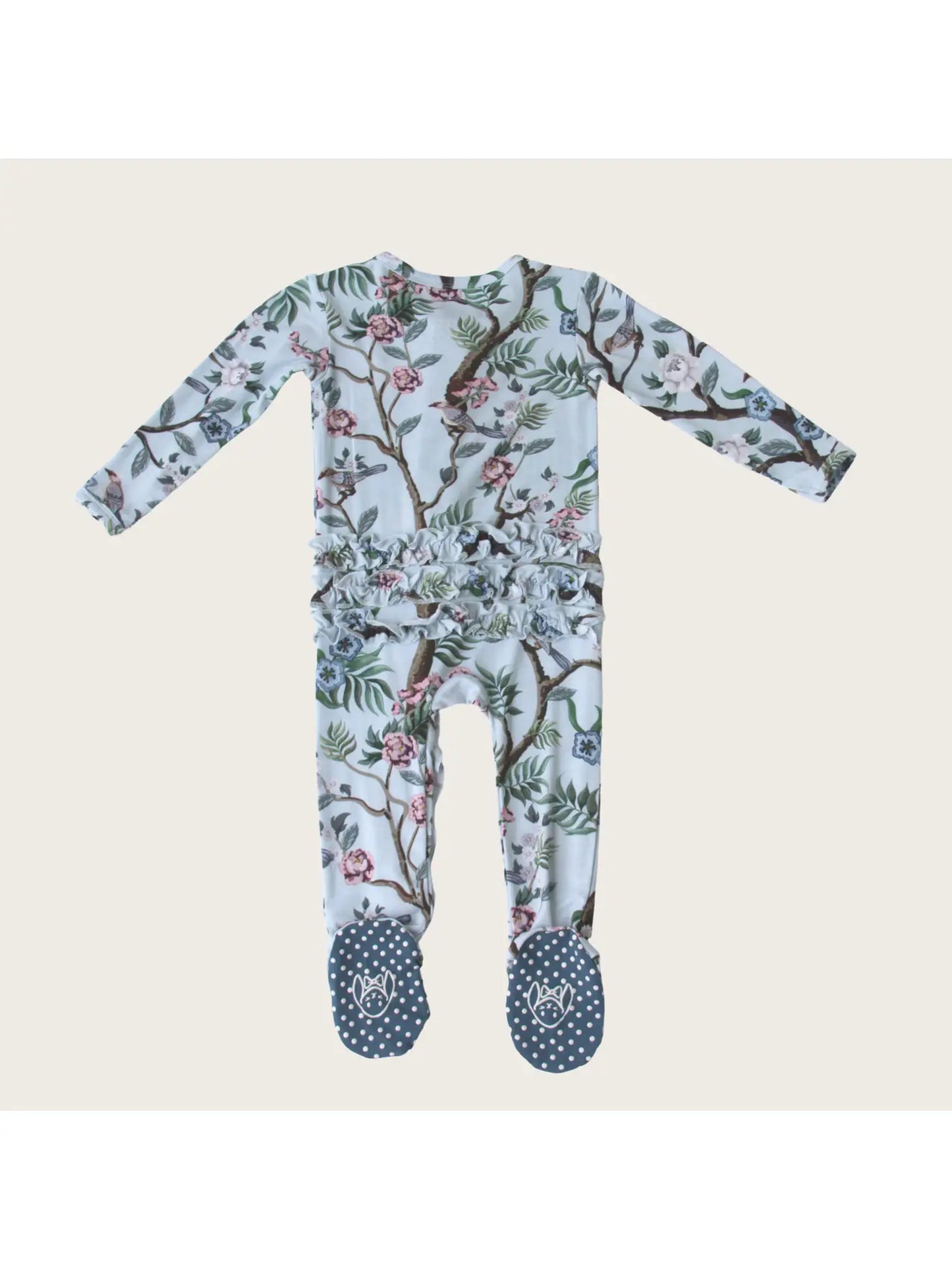 Peony Chinoiserie Zippered Footie