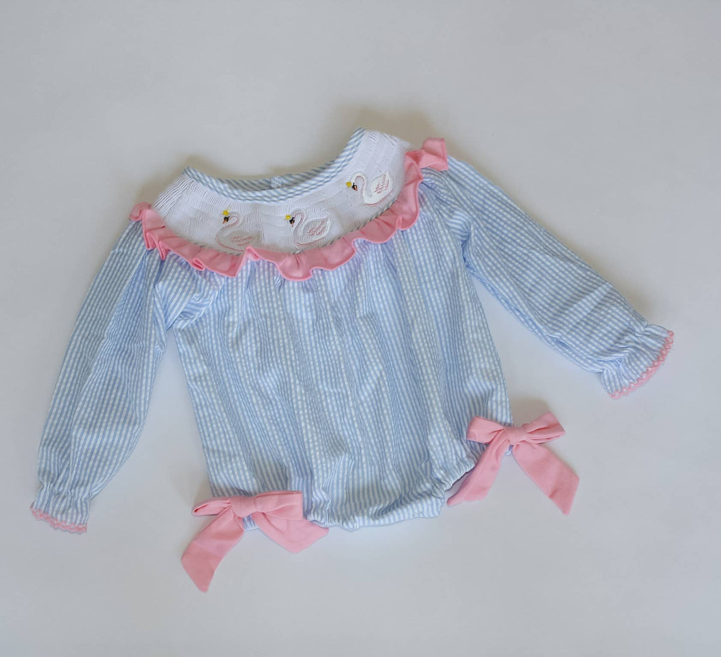 Smocked Swan Bubble Romper