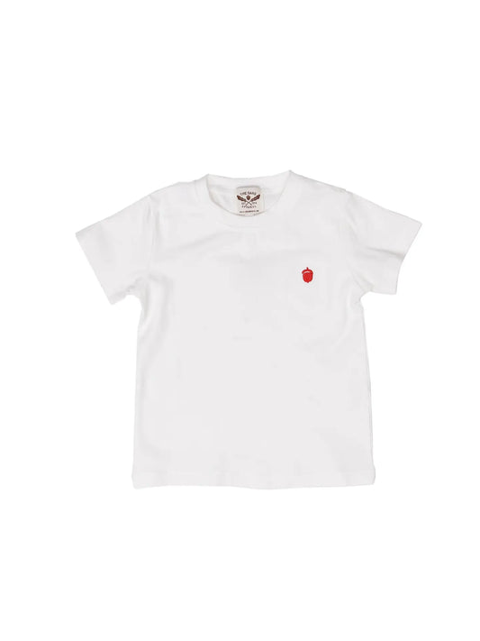 Oaks White with Red Acorn Signature Kid's Tee
