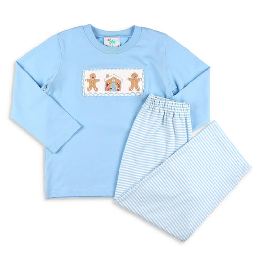 Boys Smocked Set - Gingerbread