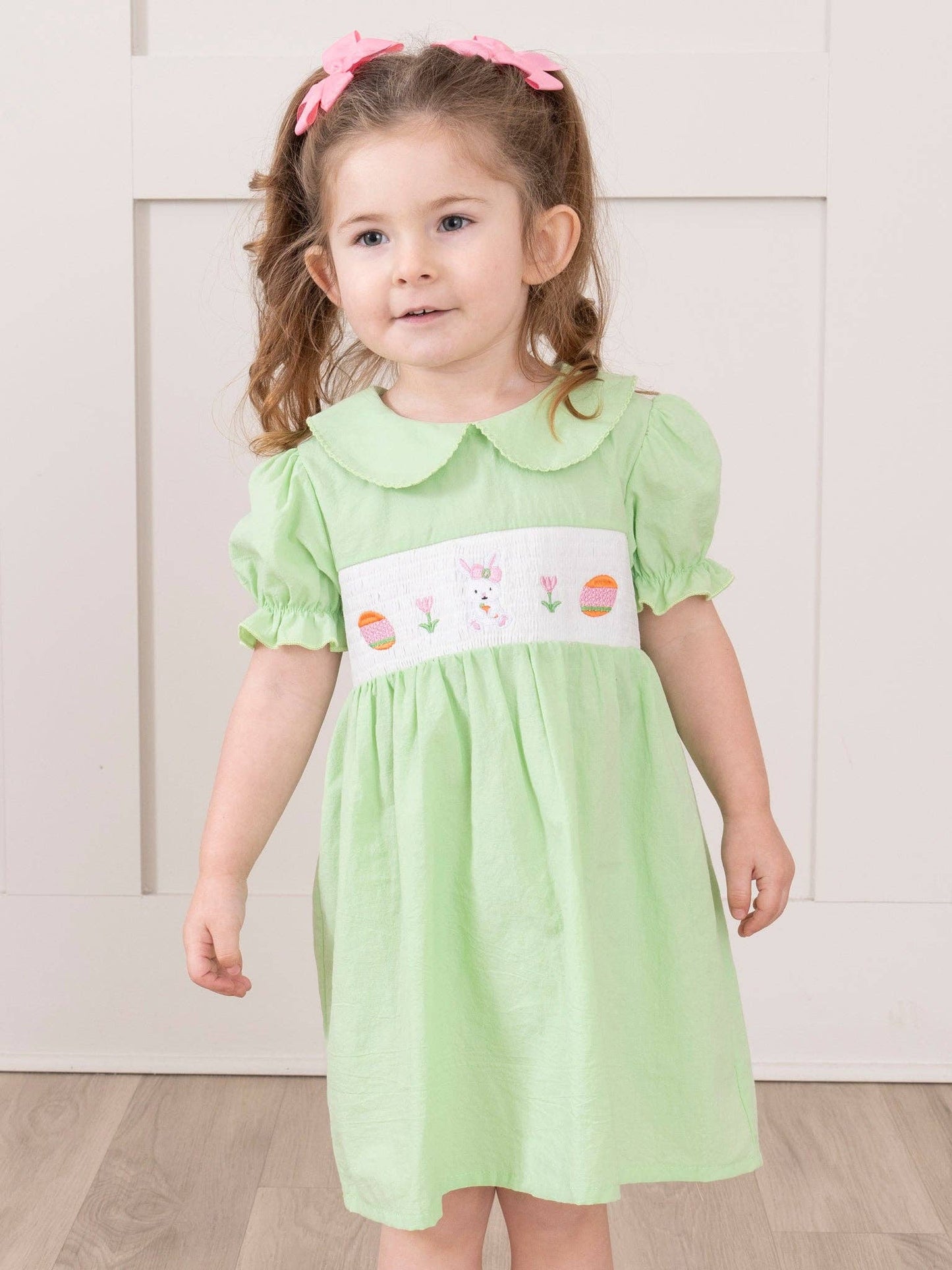 Soft Green Smocked Easter Dress