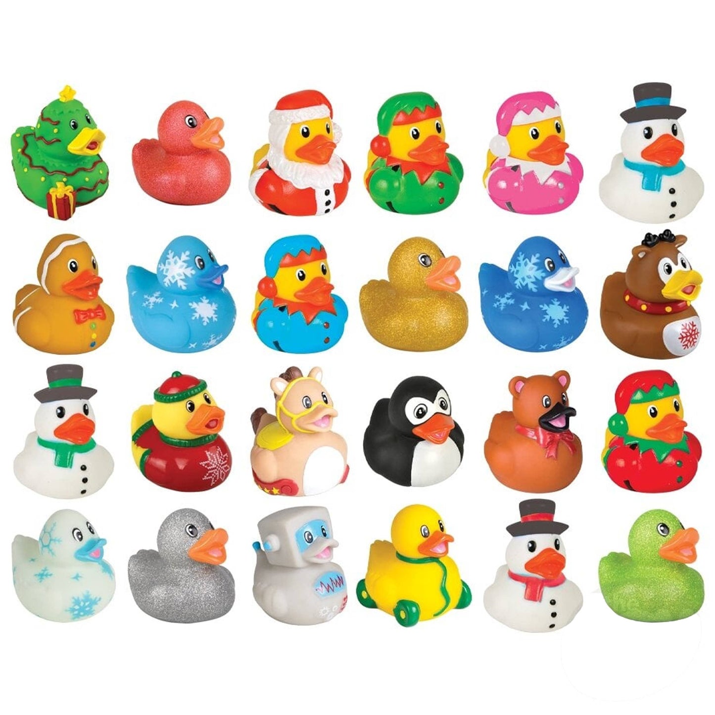 24 Pcs Advent Calendar Rubber Ducky Christmas Kids Toy