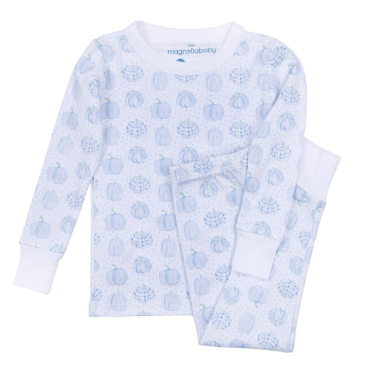 Precious Pumpkins Long Pajamas - Light Blue