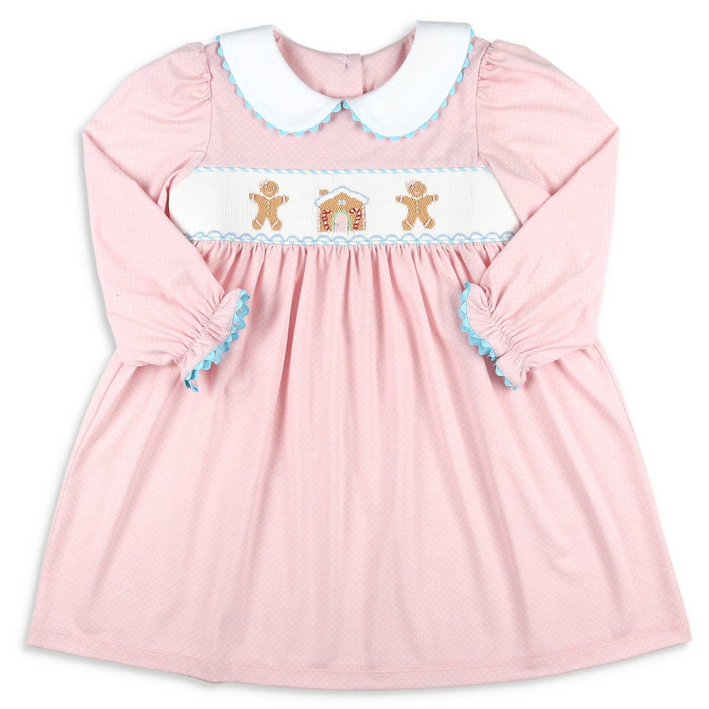 Girls Smocked Dress - Gingerbread