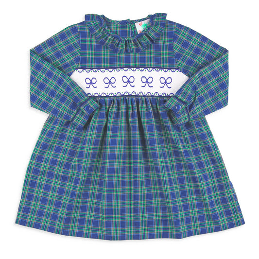 Girls Smocked Dress - Midnight Tartan