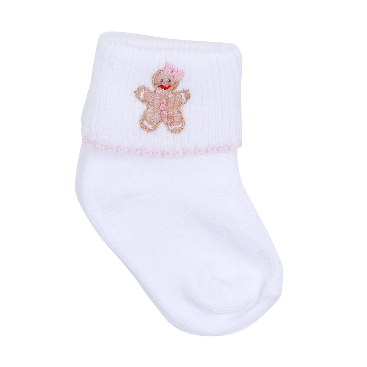 Frosted Wonderland Embroidered Socks- Pink