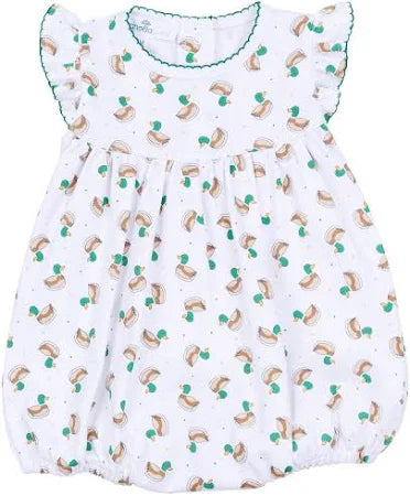 Mini Mallard Print Short Sleeve Flutter Bubble - Green