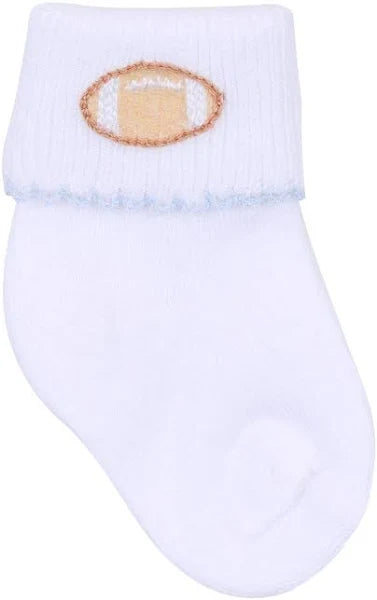 Magnolia Baby Touchdown Cutie Socks- Light Blue