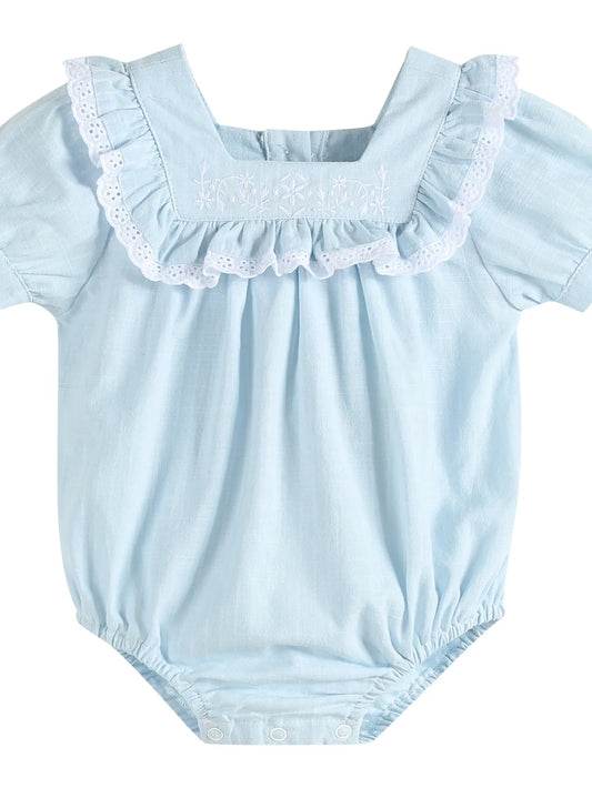 Cotton Embroidery Baby Romper